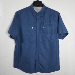 The American Outdoorsman Men’s Short Sleeve Button Shirt Blue Size XL